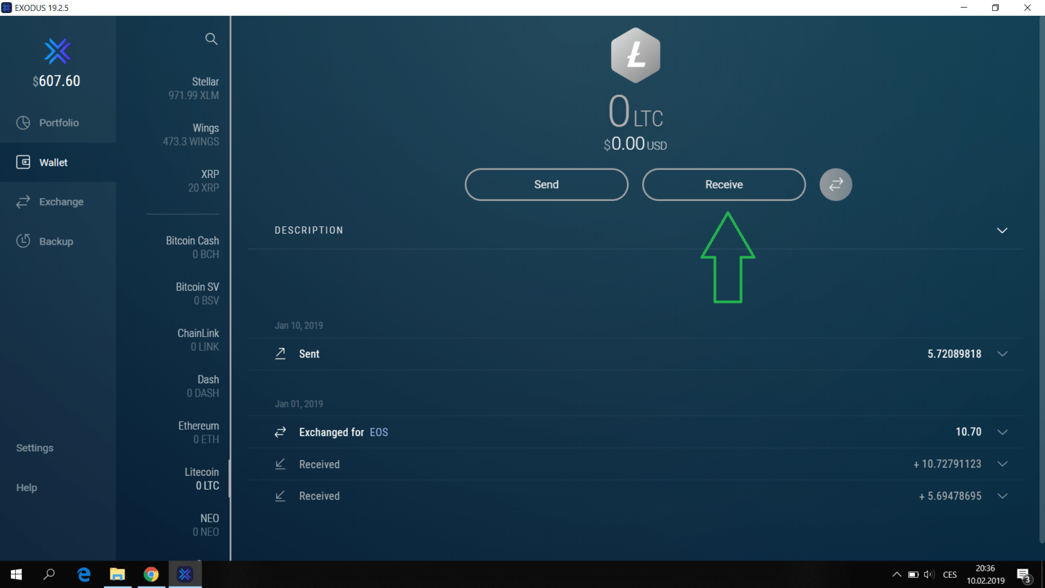 exodus litecoin wallet